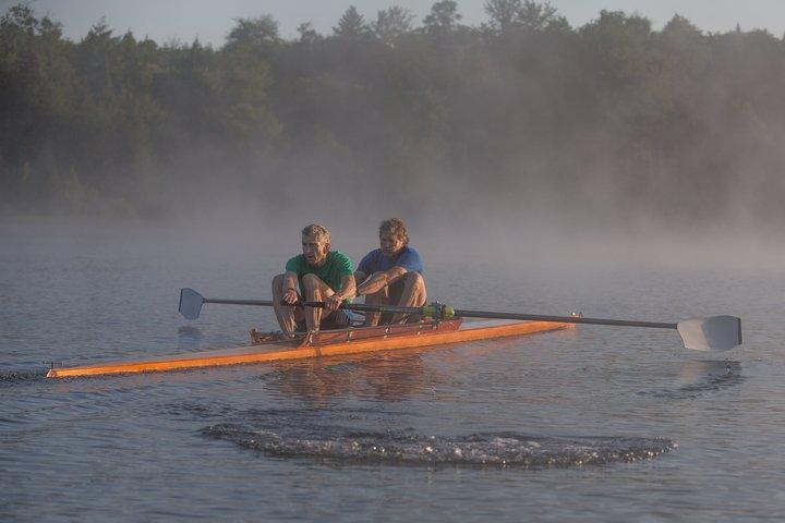 Founders Peter and Dick Dreissigacker rowing in Craftsbury, VT