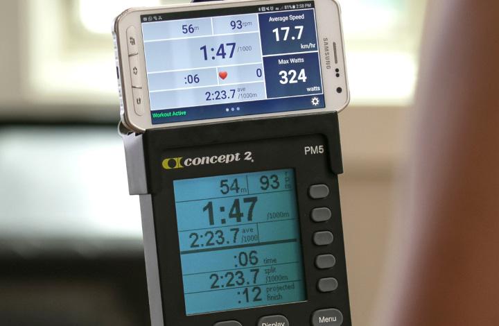 With the ergdata smartphone app, you connect wirelessly to your PM5 and can watch multiple data displays while you work out.