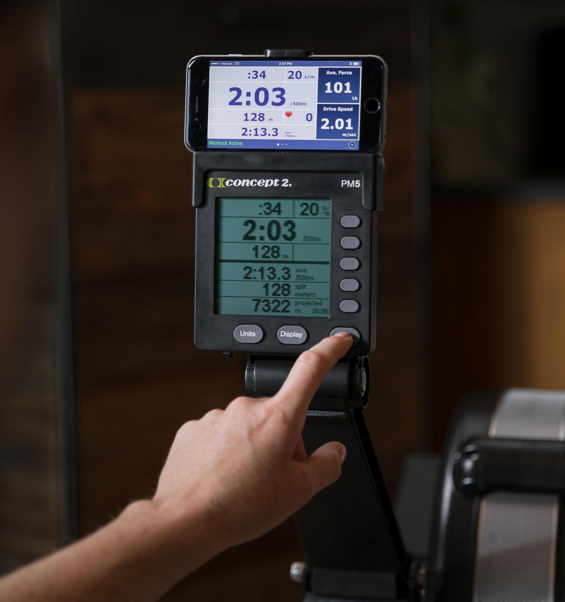 ErgData In Use on a RowErg